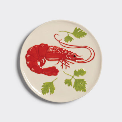 La-mer-plate-lobster-ceramics-red-green-beachlife-fish-&klevering