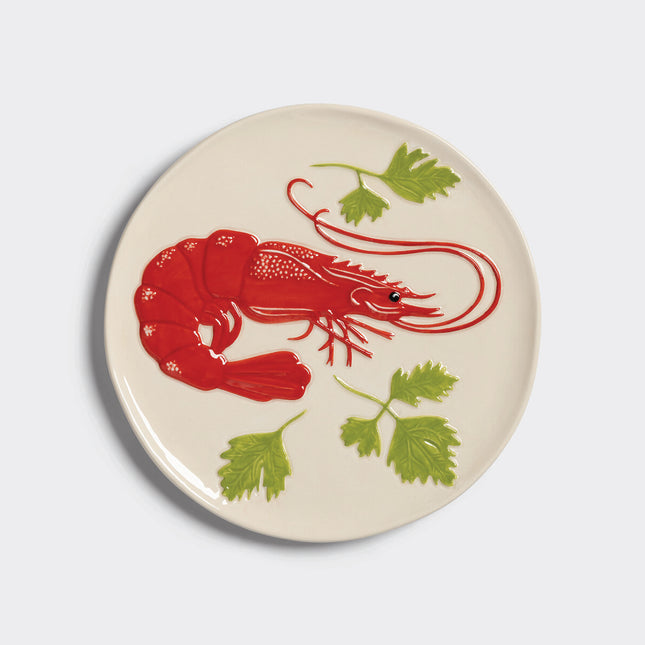 La-mer-plate-lobster-ceramics-red-green-beachlife-fish-&klevering