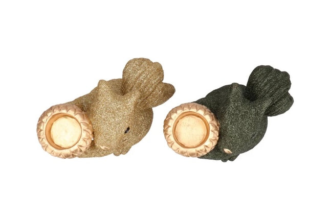 Jingle gold glitter squirrel, standing