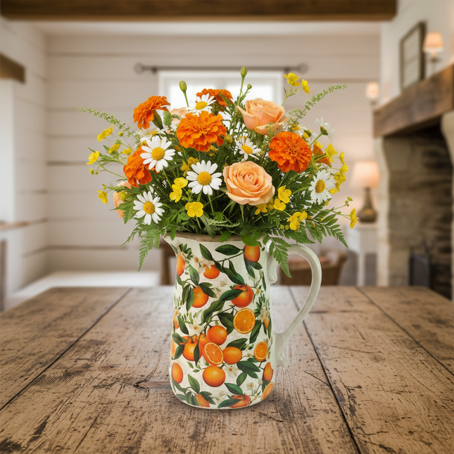 Ceramic Jug with oranges print