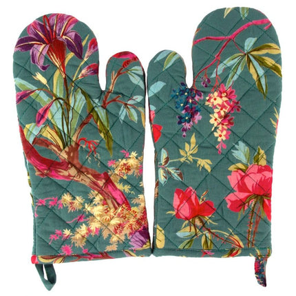 oven-mitt-green-birds-flowers-cotton