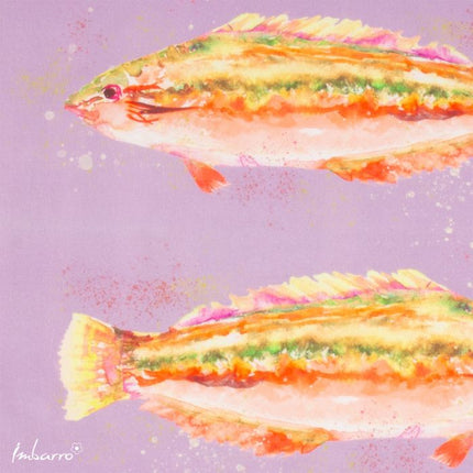 Tea towel Glow - fish art
