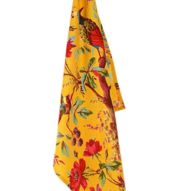 kitchen-towel-cotton-yellow-paradise-birds