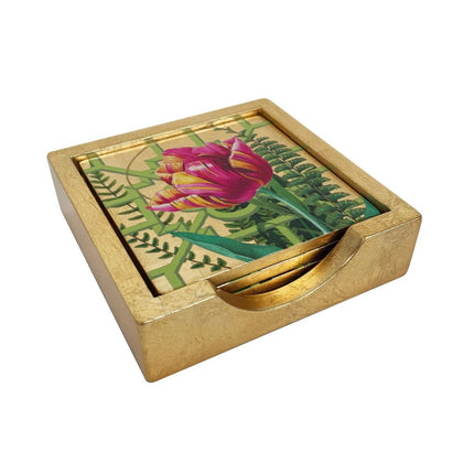 La Dolce Vita Gold Coasters - Conjunto de 4 no suporte