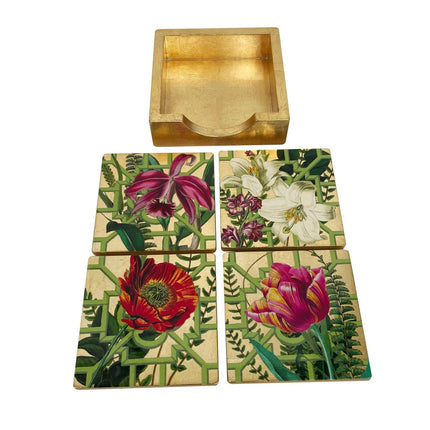 La Dolce Vita Gold Coasters - Conjunto de 4 no suporte