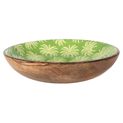 Large bowl wood with palm tree decoration