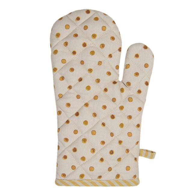 Oven Mitt beige yellow cotton Lemons