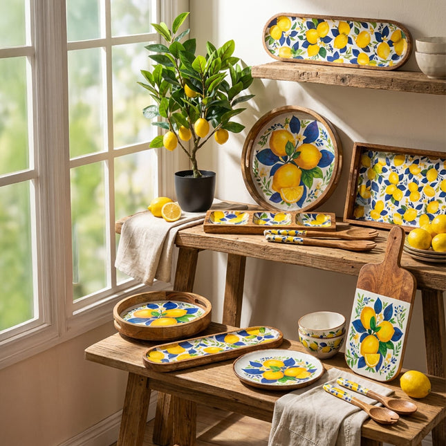 Wooden bowl Lemons - large