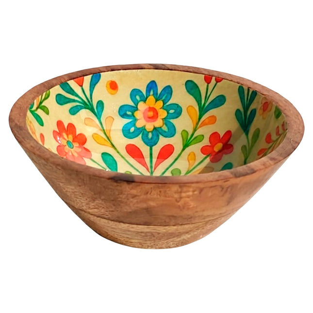 Wooden bowl Flowers - large