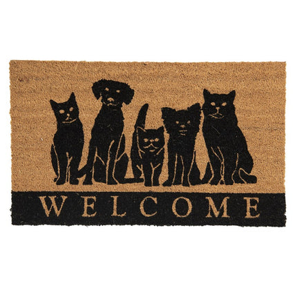 MC167 DOOR MAT 75*45 CM BROWN DOGS RECTANGLE