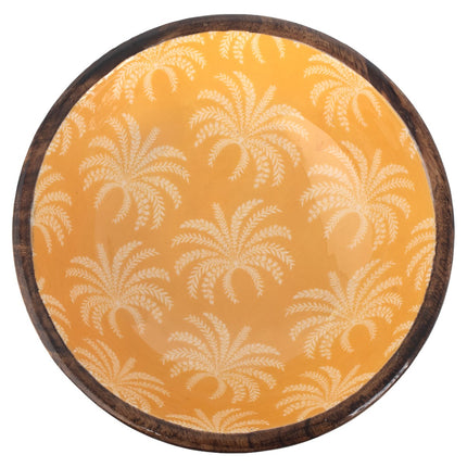 Medium bowl wood with palm tree decoration