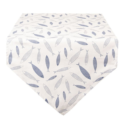 Table-Runner-Fishes-Rectangle-cotton-Blue-White