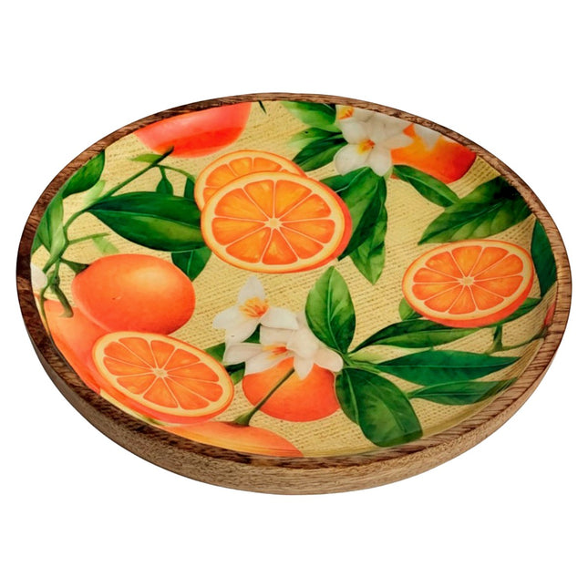 Wooden plate (large) - Oranges