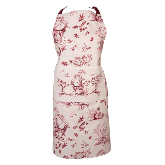 Apron-cotton-pink-white-reindeer