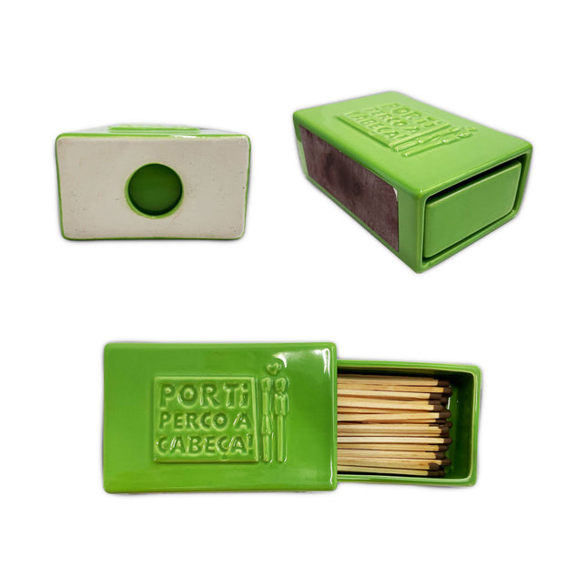 Ceramic matches box Green