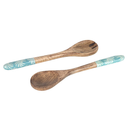 Wooden Spoon & Fork set - palm trees