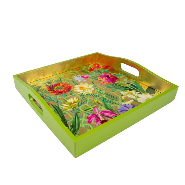 La Dolce Vita Gold Square Lacquer Tray