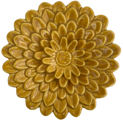 figurine-flower-water-lily-yellow-ceramics-wall-decoration