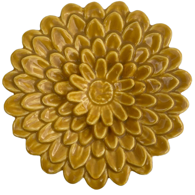 figurine-flower-water-lily-yellow-ceramics-wall-decoration