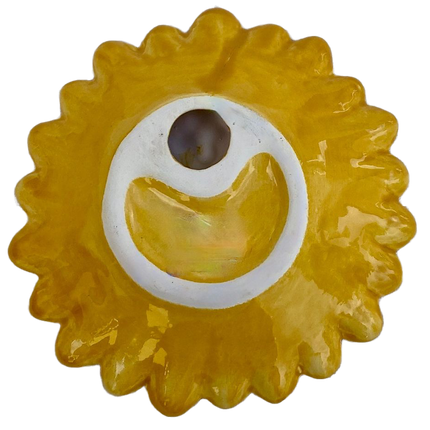 figurine-flower-water-lily-yellow-ceramics-wall-decoration