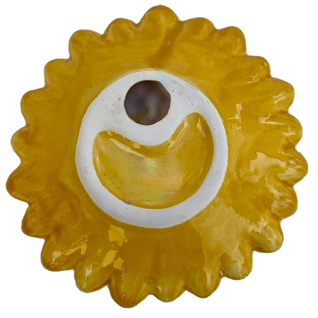 figurine-flower-water-lily-yellow-ceramics-wall-decoration