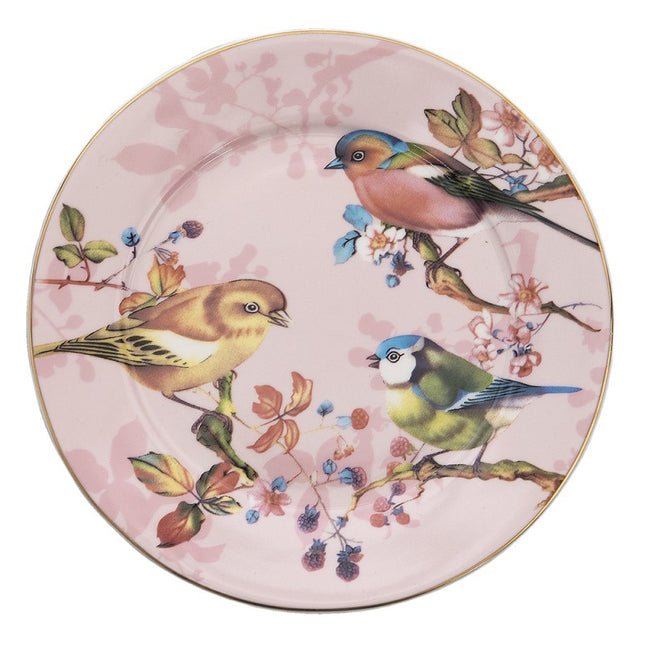 Breakfast plate Pink Birds ⌀ 21 cm
