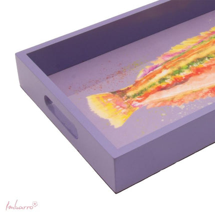Wooden tray Glow - fish art