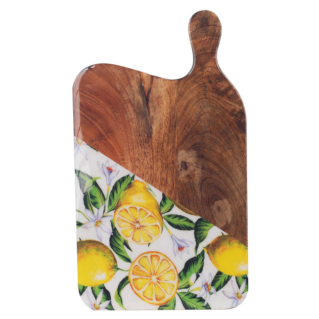 wooden-board-lemon-decoration-yellow-green-white