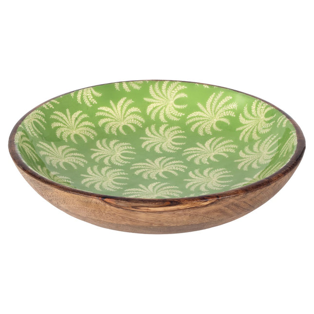 Large bowl wood with palm tree decoration