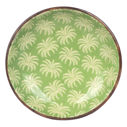 Large bowl wood with palm tree decoration