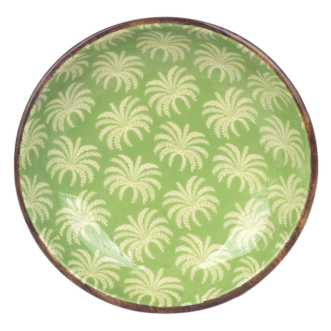 Large bowl wood with palm tree decoration