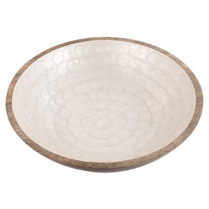 Wooden Mother of Pearl  bowl - Large