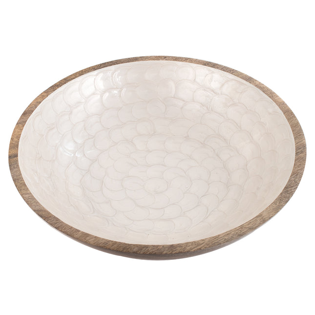 Wooden Mother of Pearl  bowl - Large