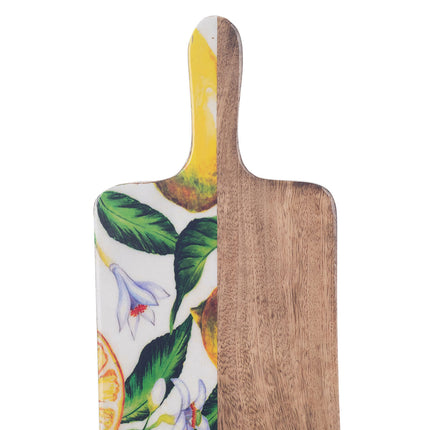 Wooden chopping board oval Lemons
