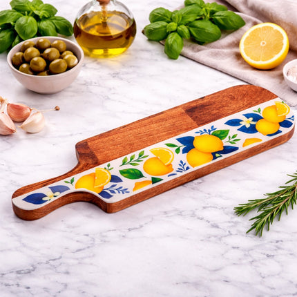 Large wooden cutting board - lemon