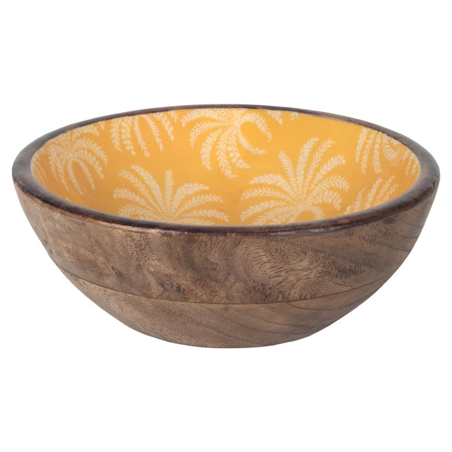 Medium bowl wood with palm tree decoration