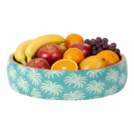 Wooden bowl with Palmtree decoration