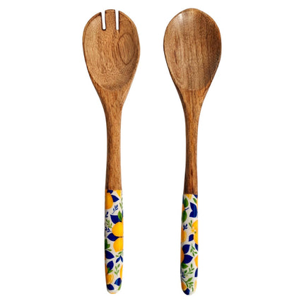Wooden Spoon & Fork set - Lemons