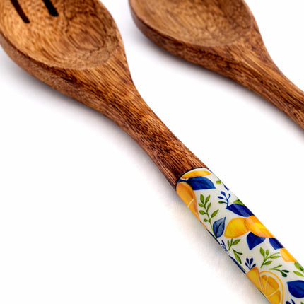 Wooden Spoon & Fork set - Lemons
