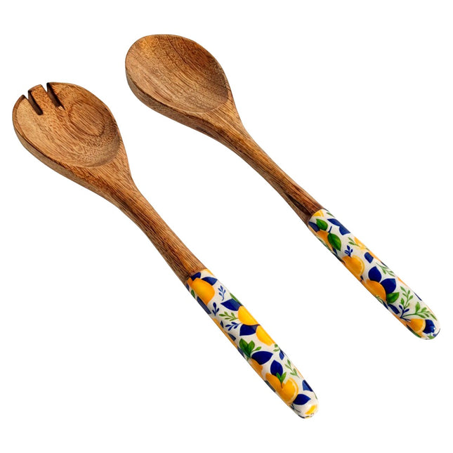 Wooden Spoon & Fork set - Lemons