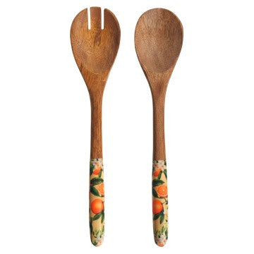 Wooden Spoon & Fork set - oranges